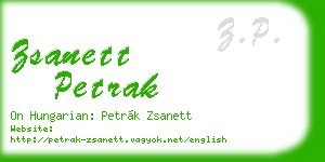 zsanett petrak business card